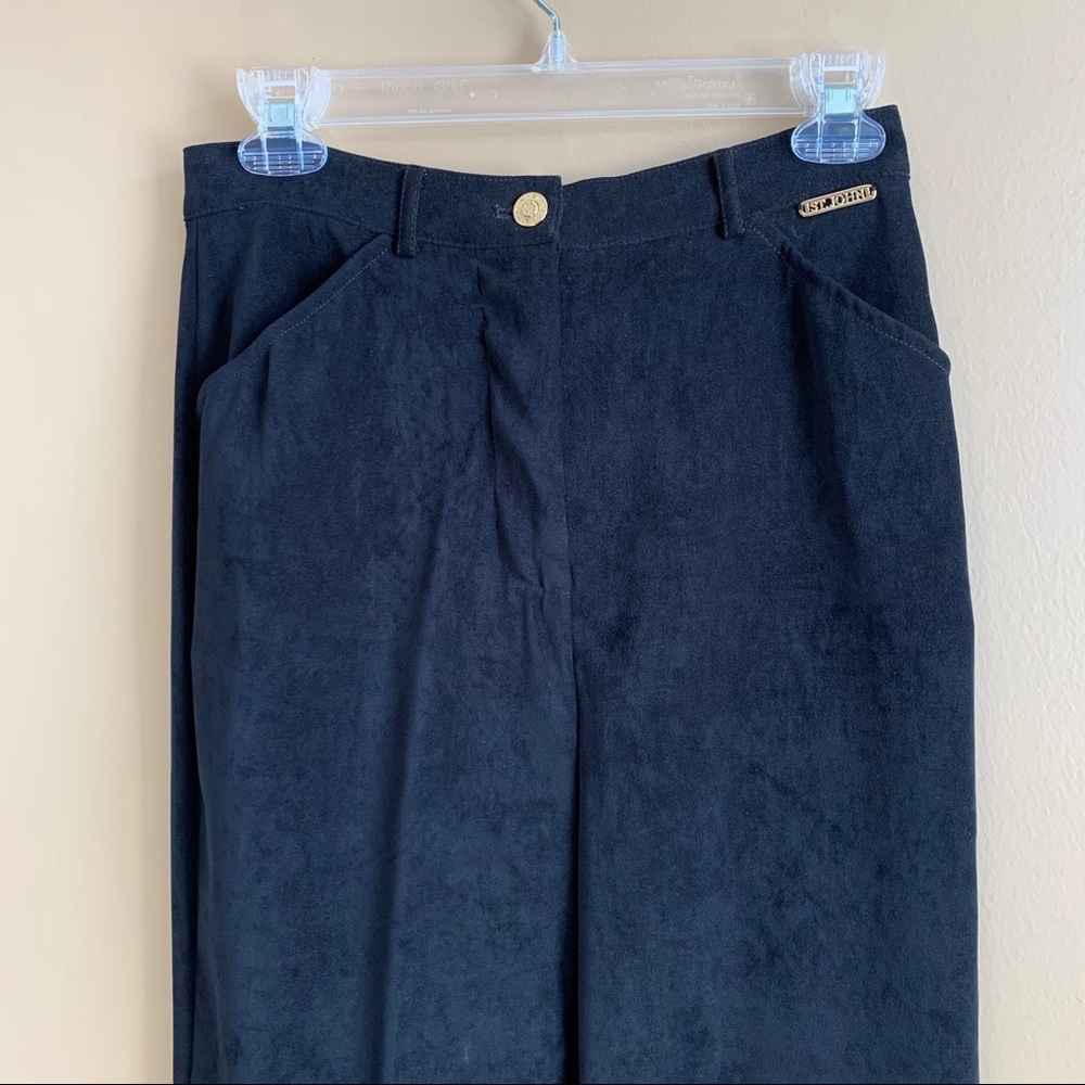St. John black suede trousers high RELISTED - Picture 2 of 7
